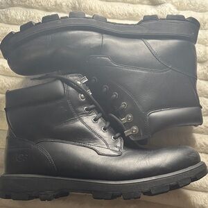 UGG | Shoes | Ugg 4 Mens 8 Black Neumel Gray Fur Lined Suede  display picture 1